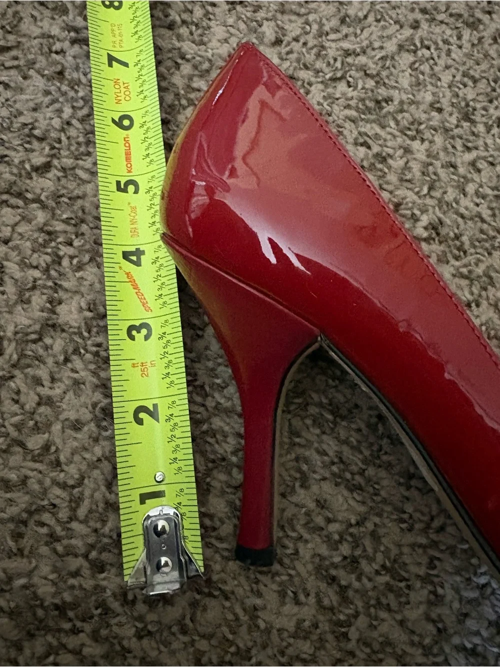 Nine West Red Patent Leather Peep-Toe Heels